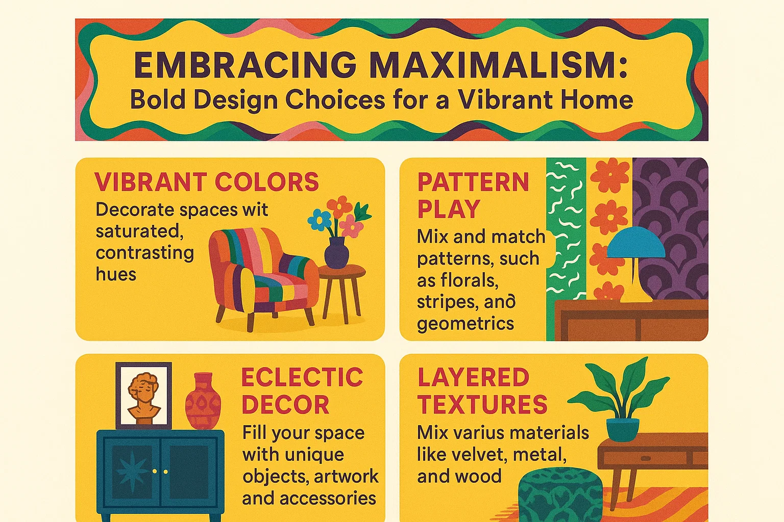 Vibrant Home Maximalism infographic