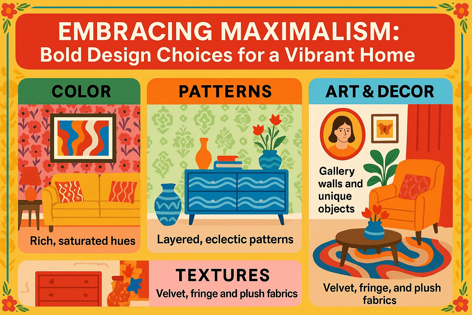 Vibrant Home Maximalism infographic