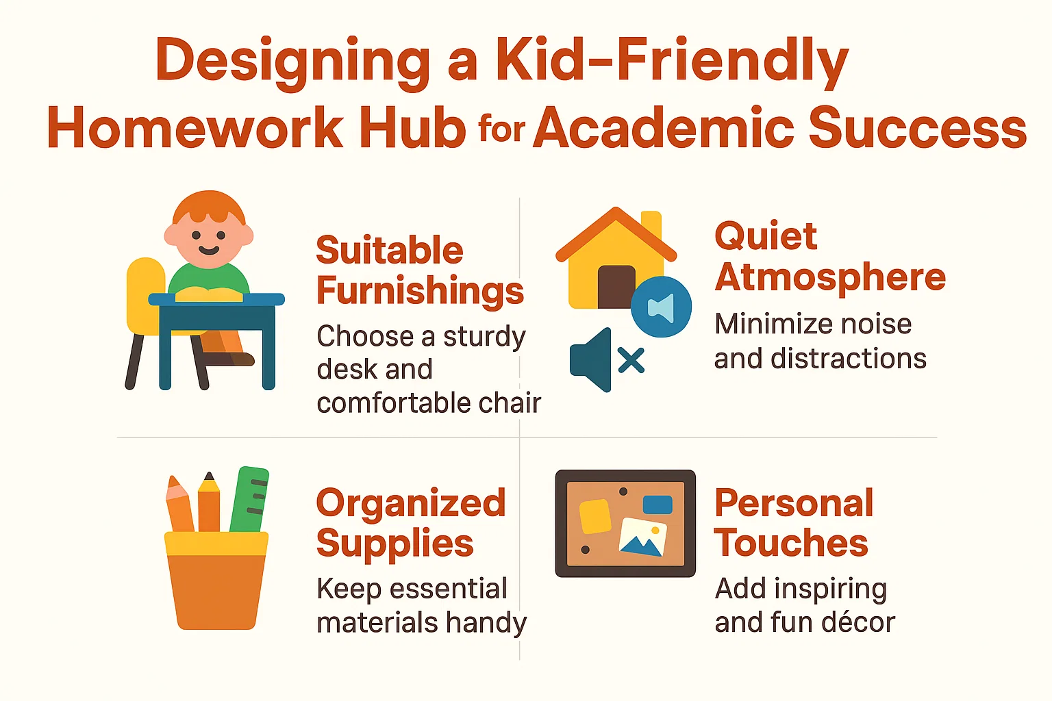 Kid-Friendly Study Space infographic