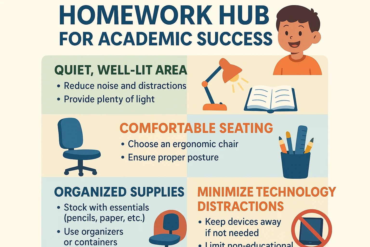 Kid-Friendly Study Space infographic