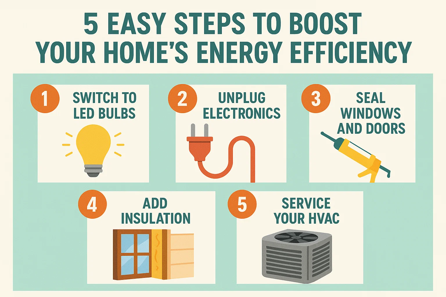 Energy Efficiency Tips infographic