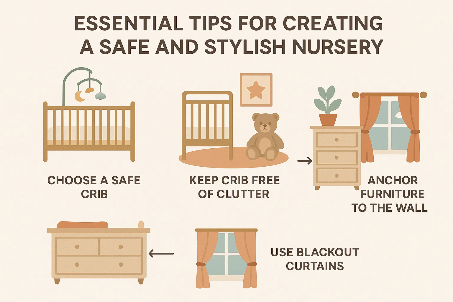 Safe Nursery Tips infographic