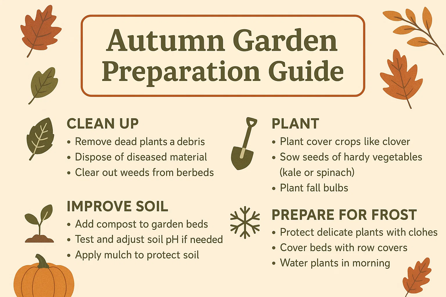 Autumn Garden Infographic infographic