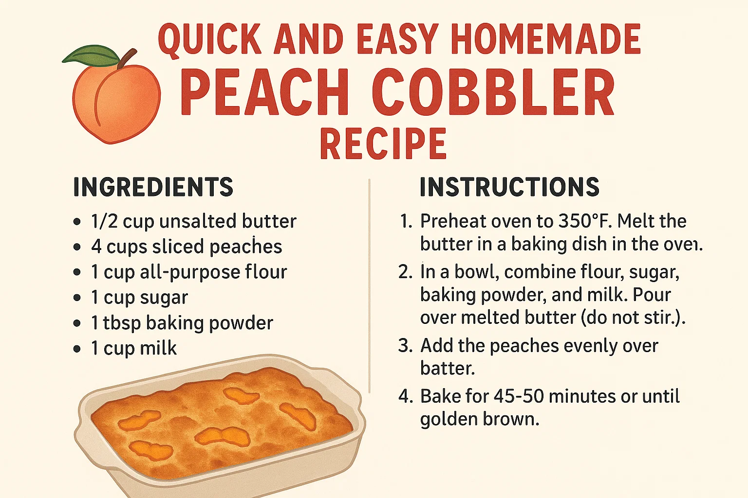 Peach Cobbler Recipe infographic
