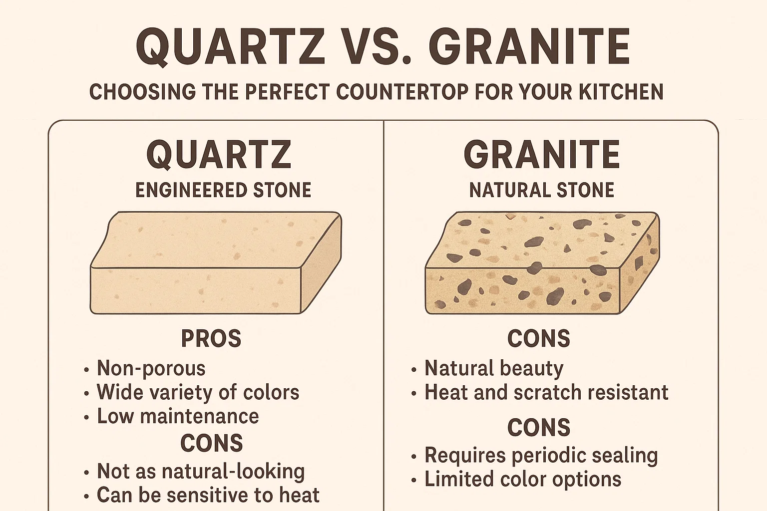 Kitchen Countertop Comparison infographic