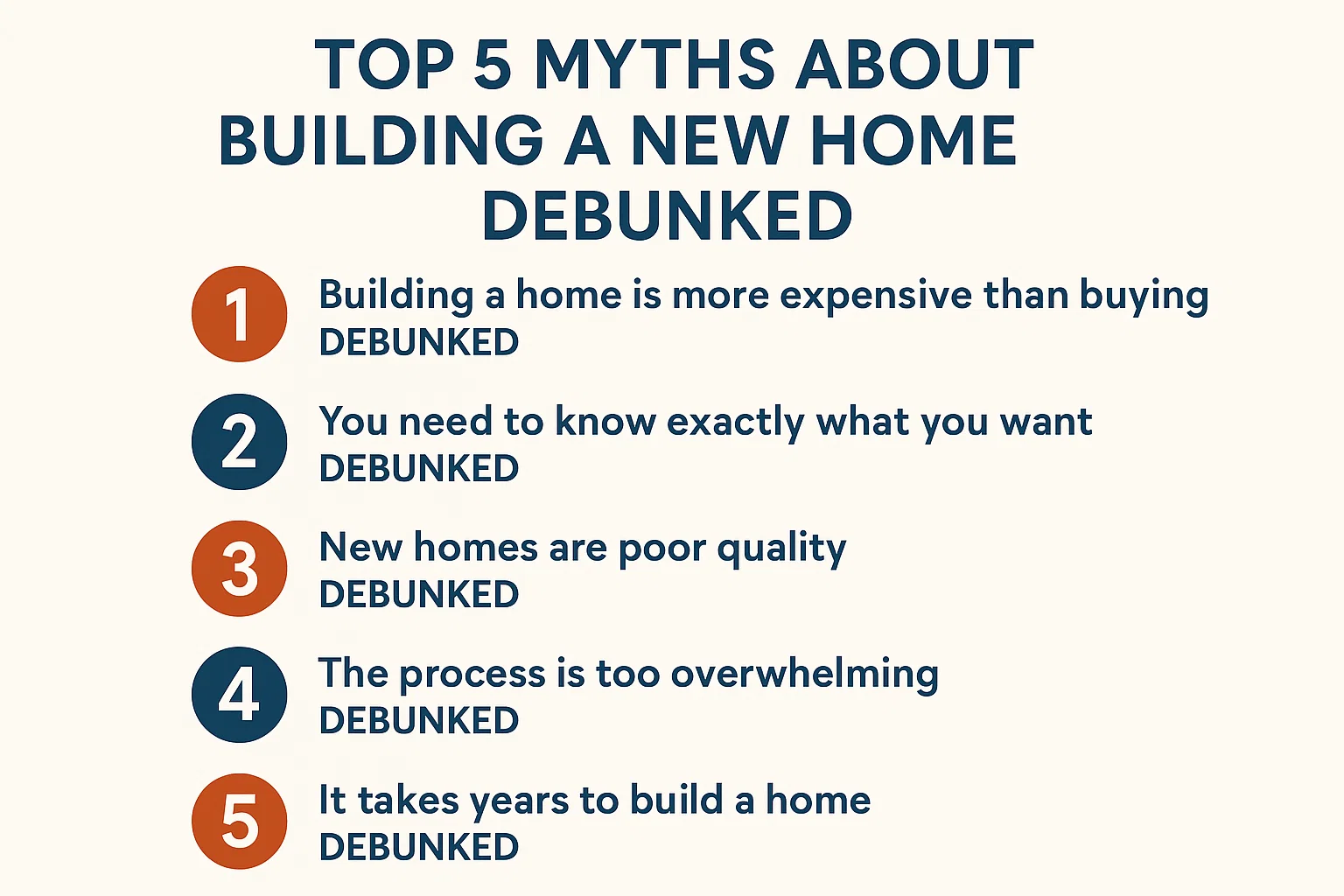 New Home Myths Debunked infographic