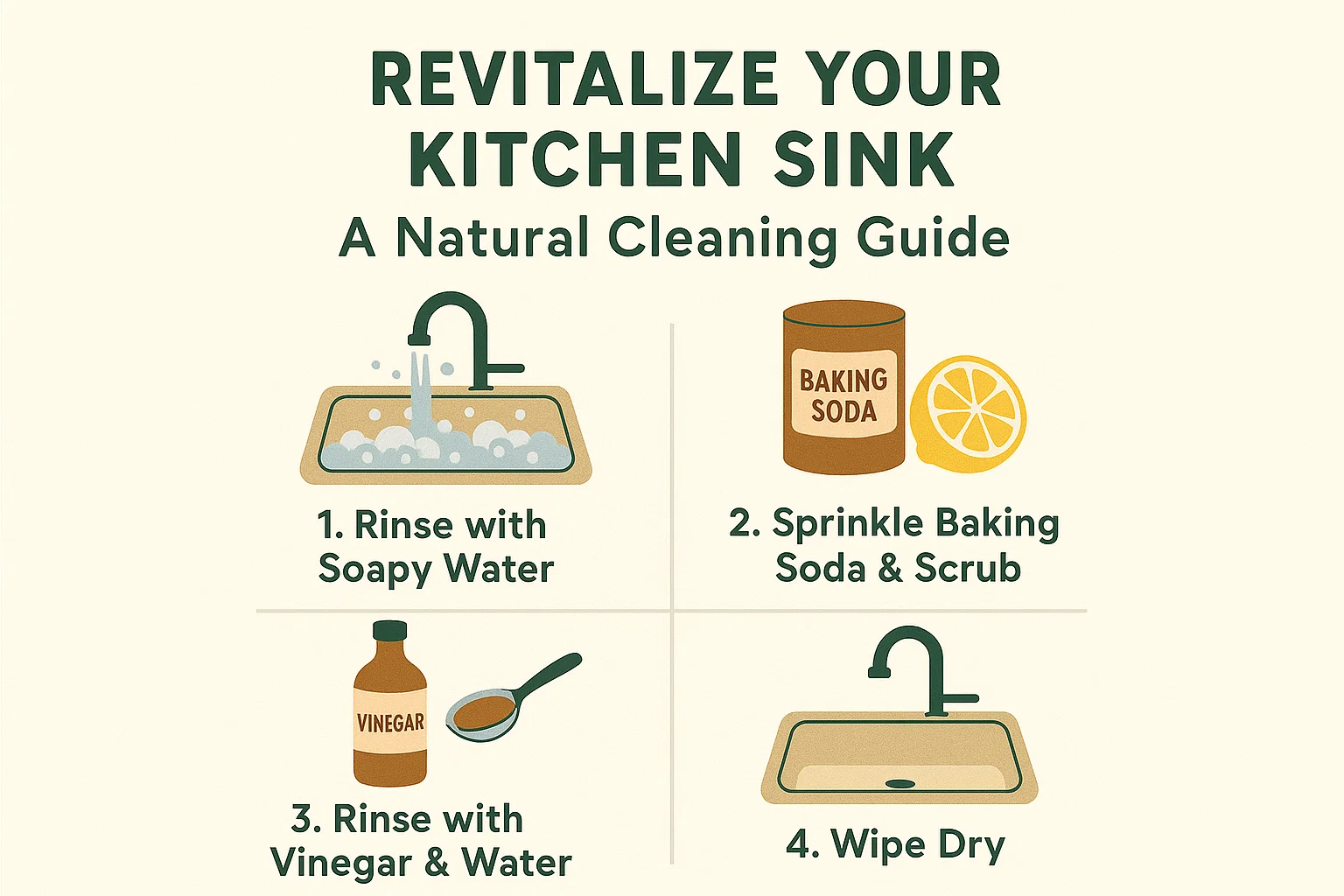 Natural Sink Cleaning Guide infographic