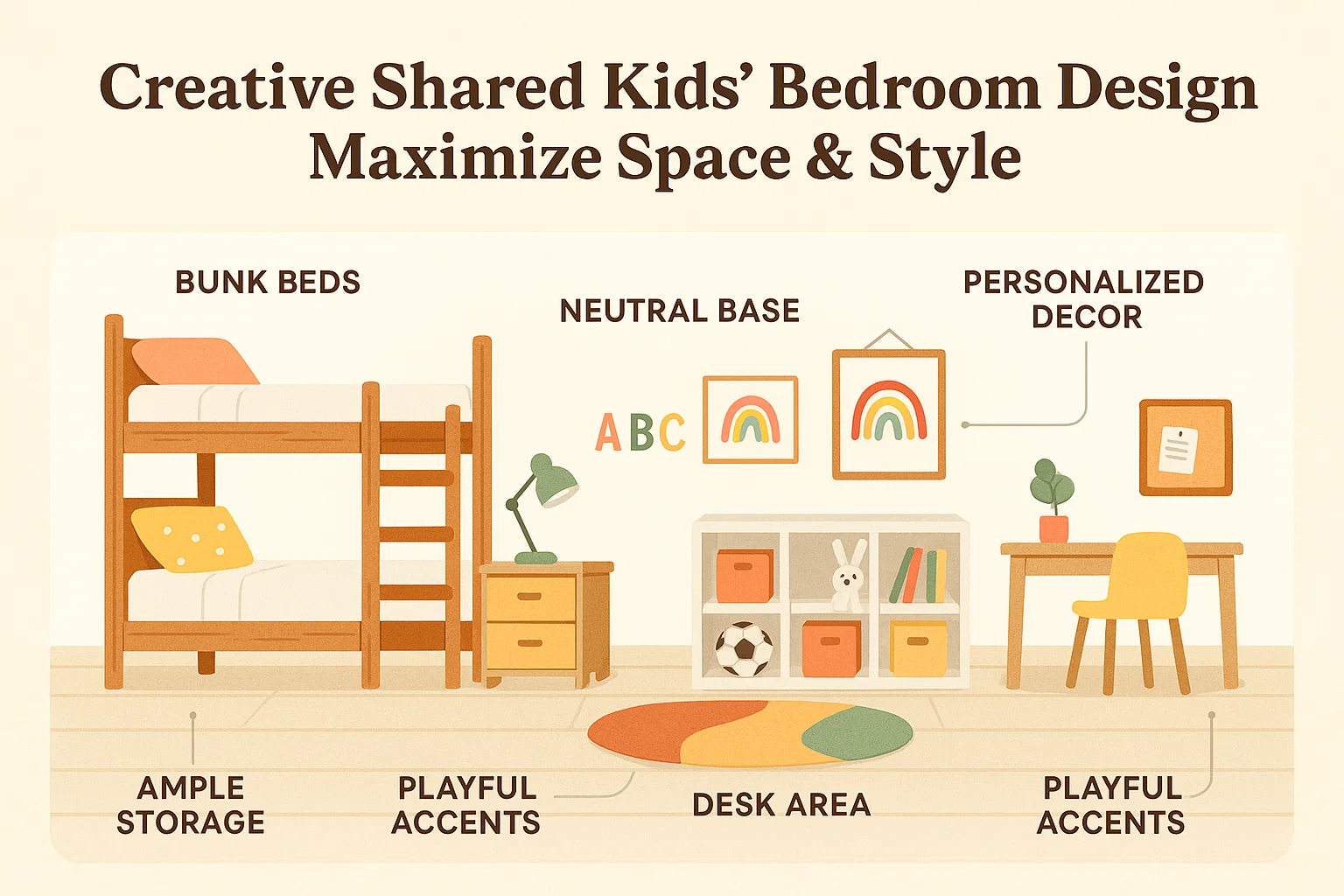Shared Kids' Room Design infographic