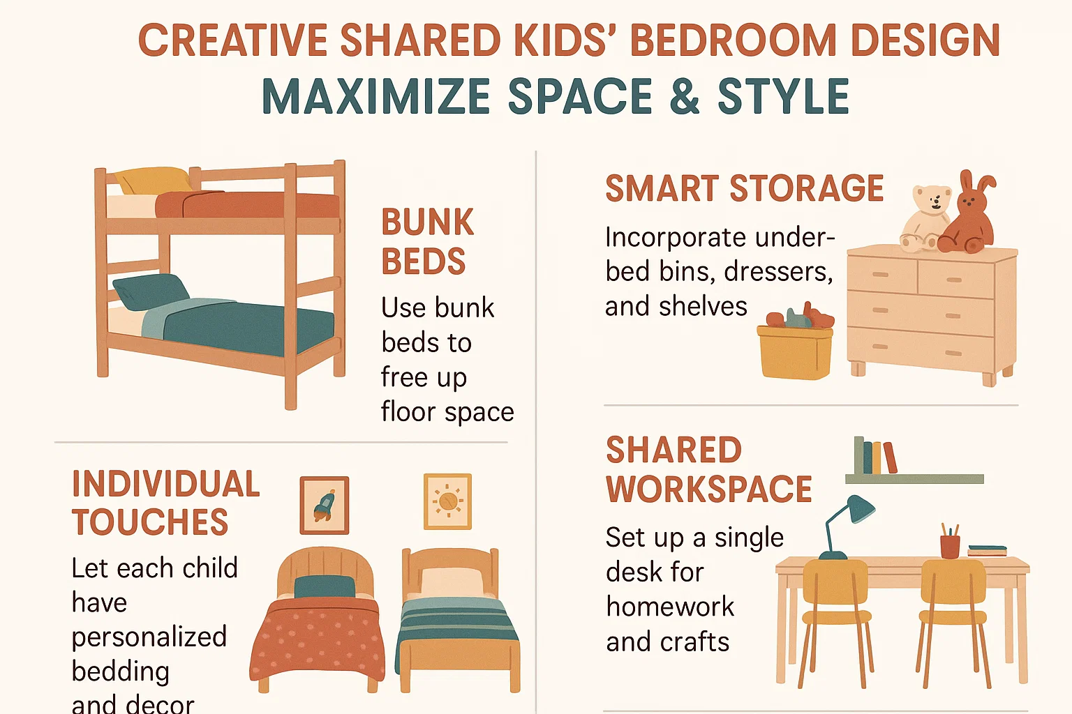 Shared Kids' Room Design infographic