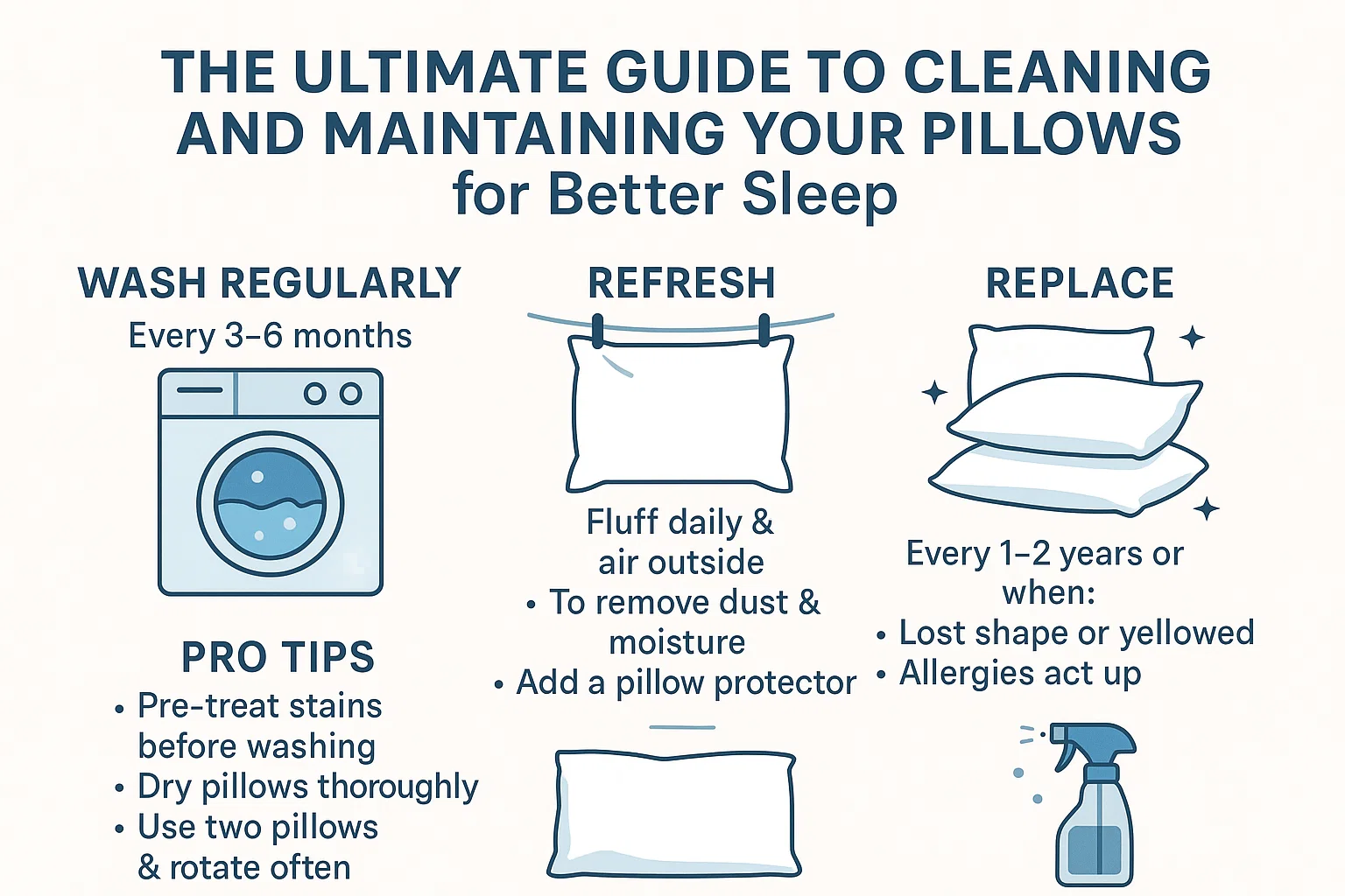 Pillow Care Guide infographic