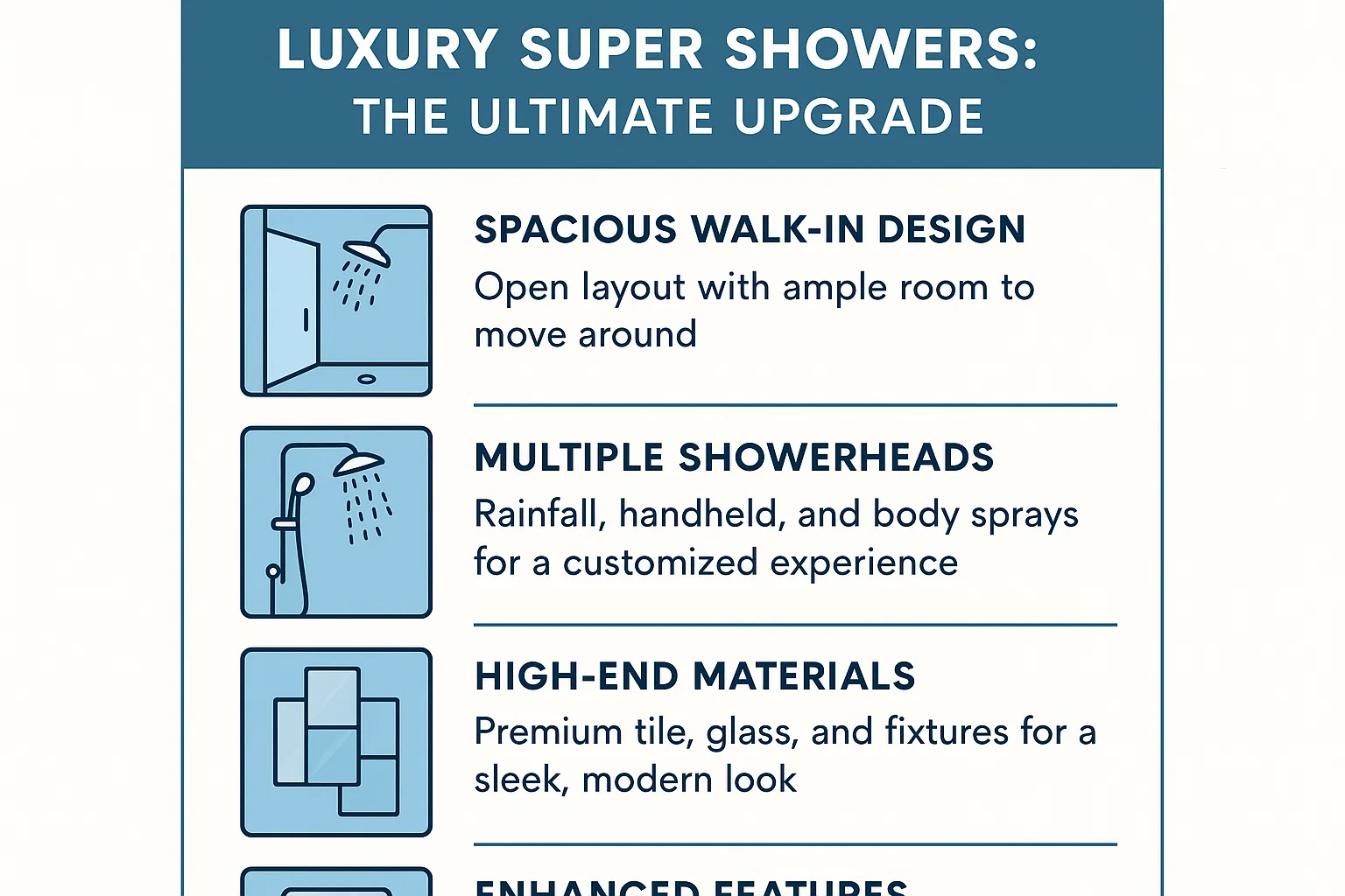 Luxury Shower Upgrade infographic