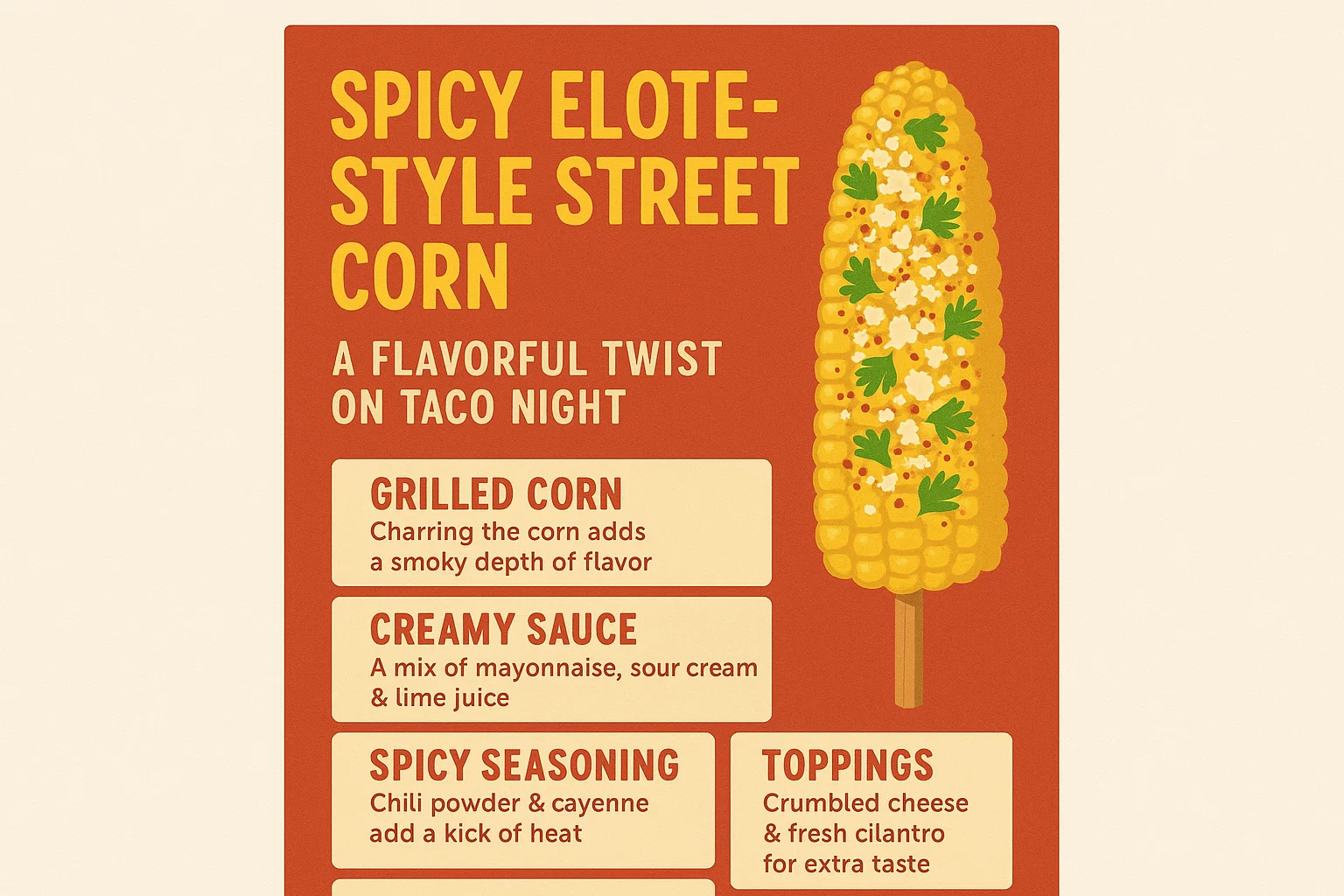 Spicy Elote Corn infographic