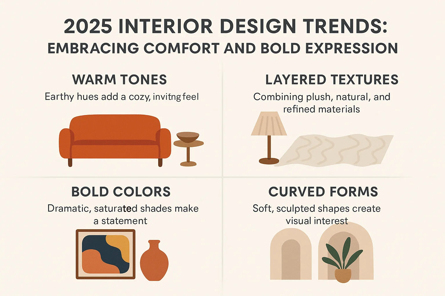 2025 Interior Design Trends infographic
