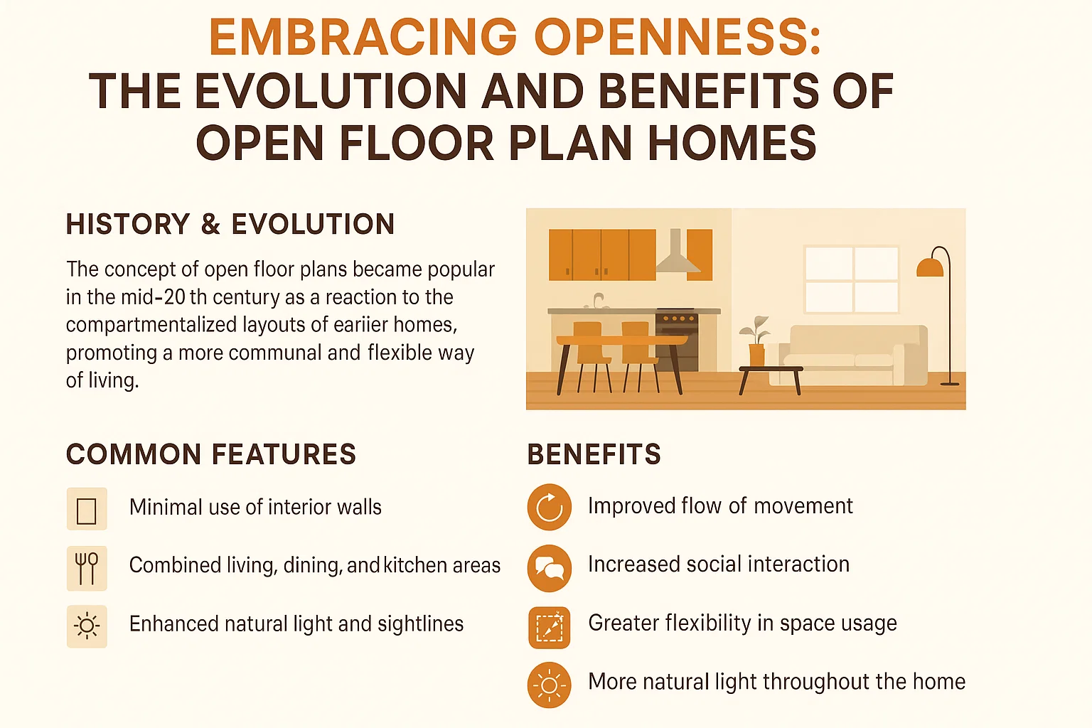 Open Floor Plan Homes infographic