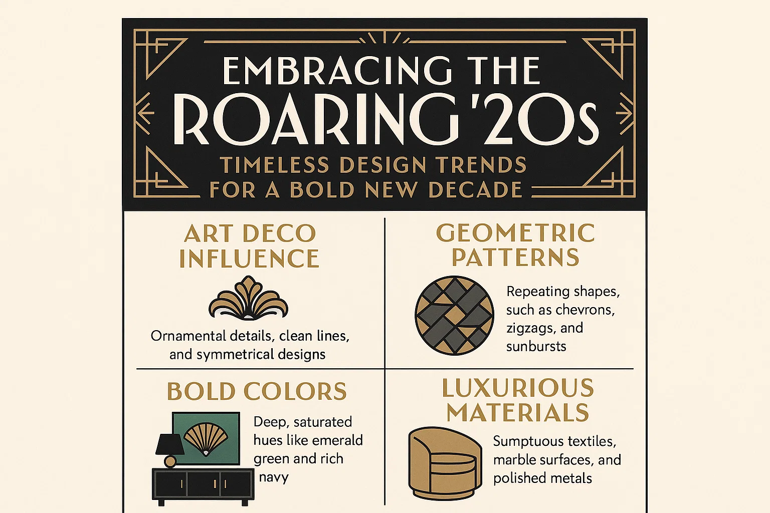 Roaring '20s Design Trends infographic