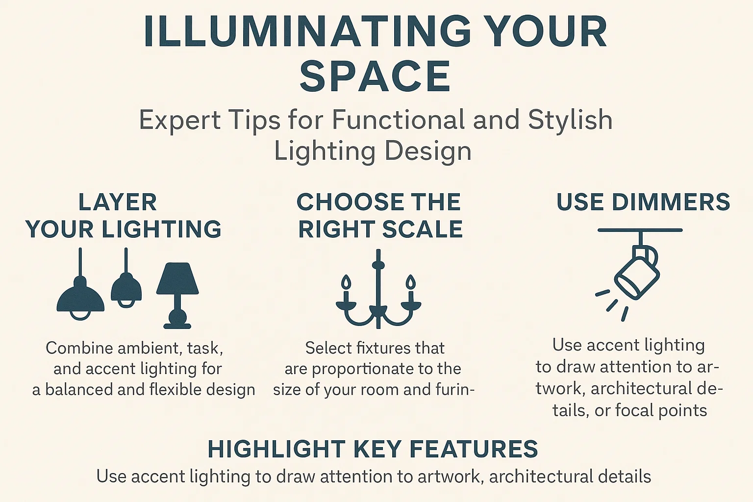 Stylish Lighting Design Tips infographic