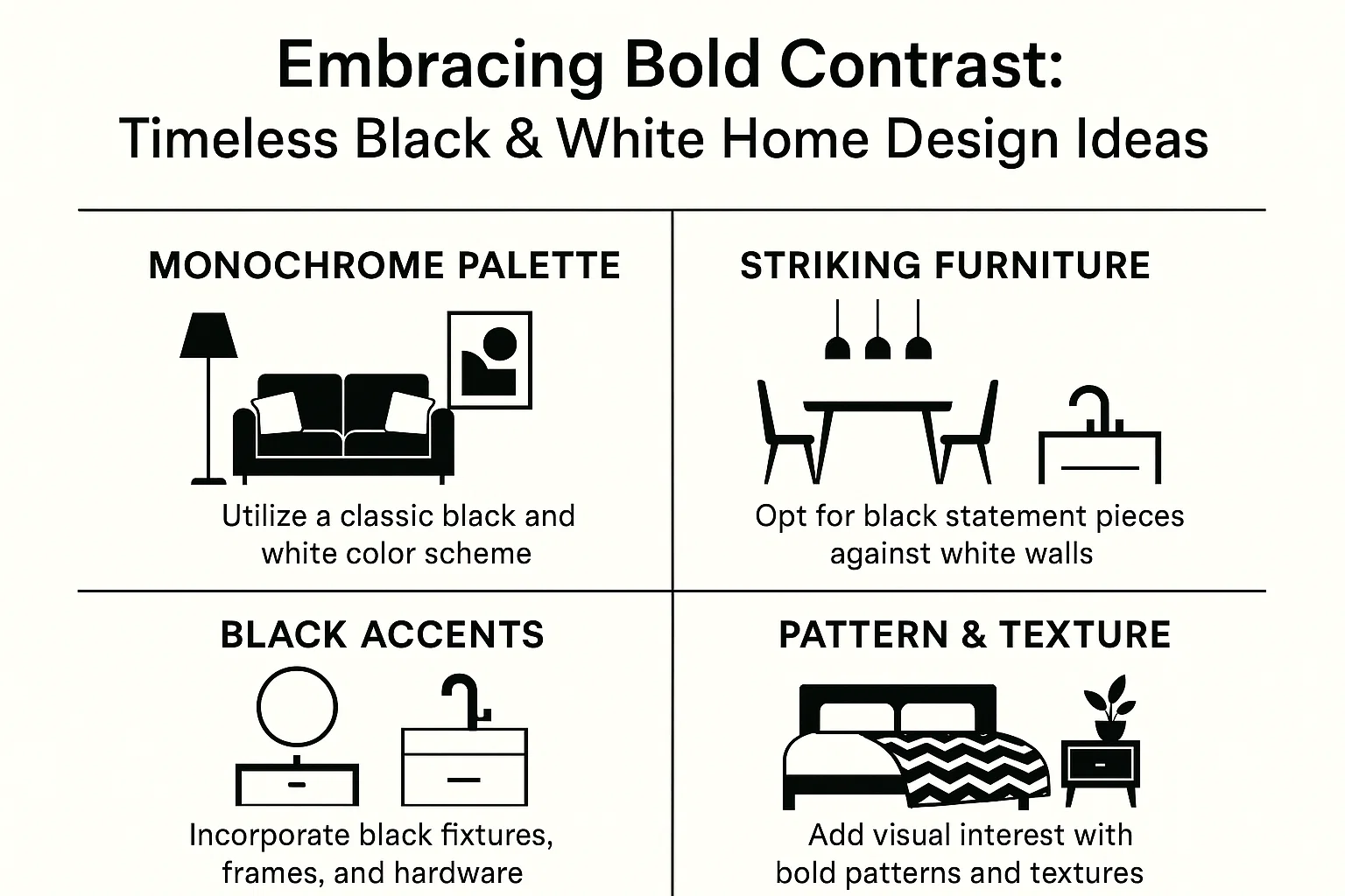 Black & White Decor infographic
