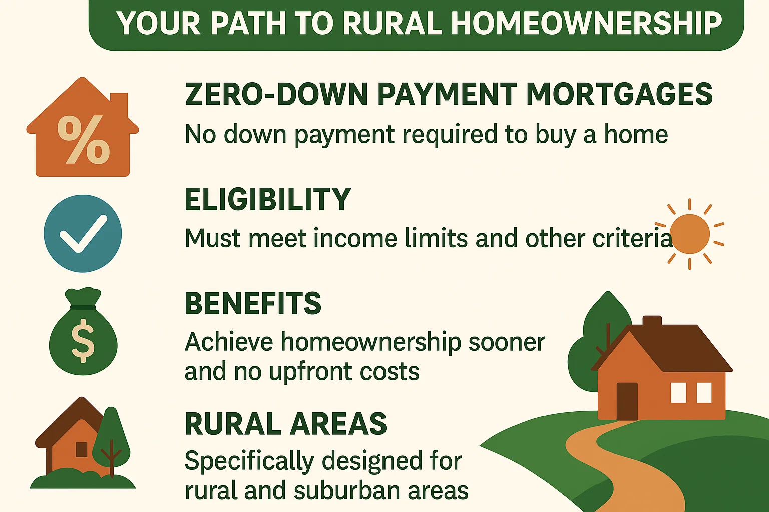 Zero-Down Payment Homes infographic
