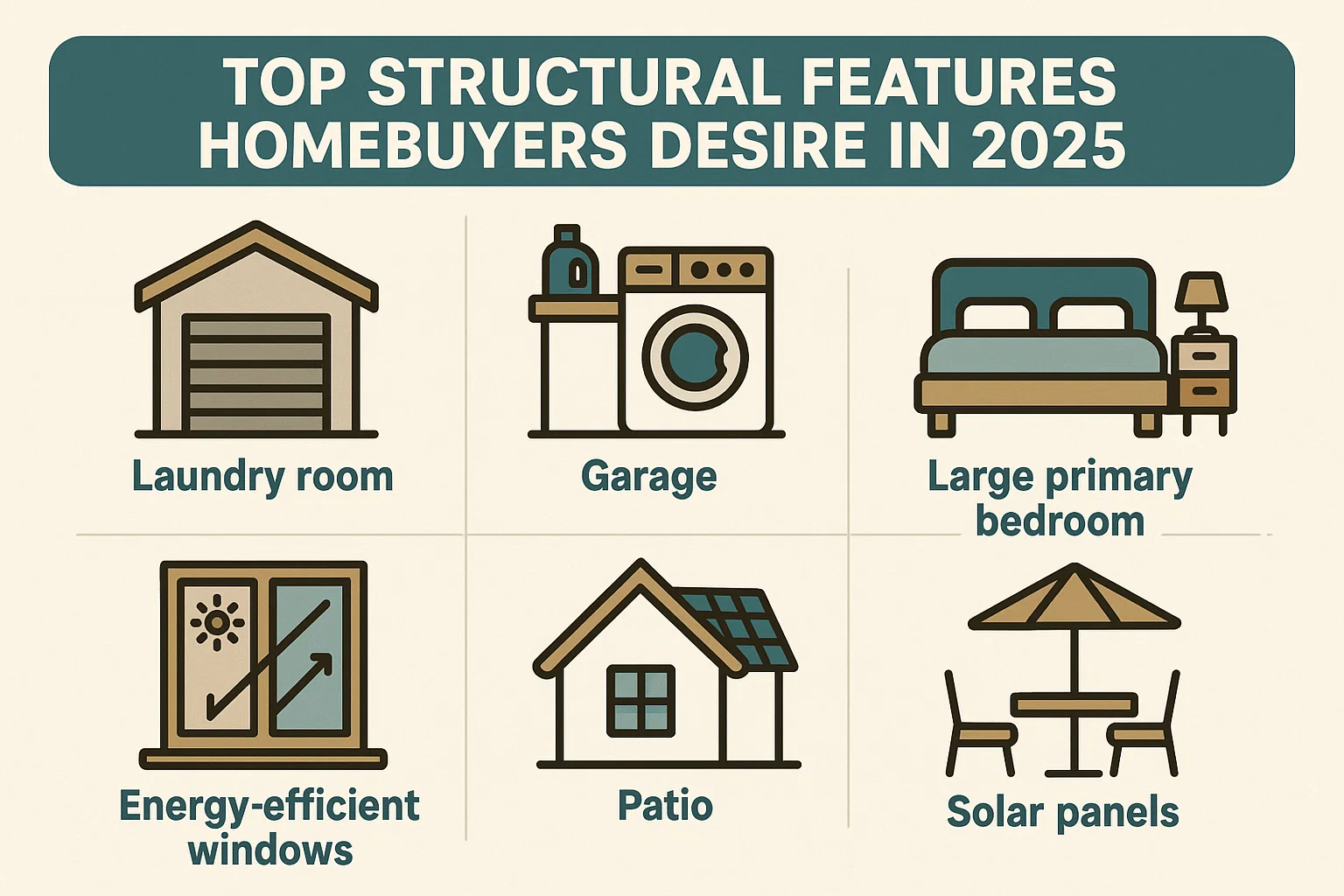 Homebuyers' Top 2025 Features infographic