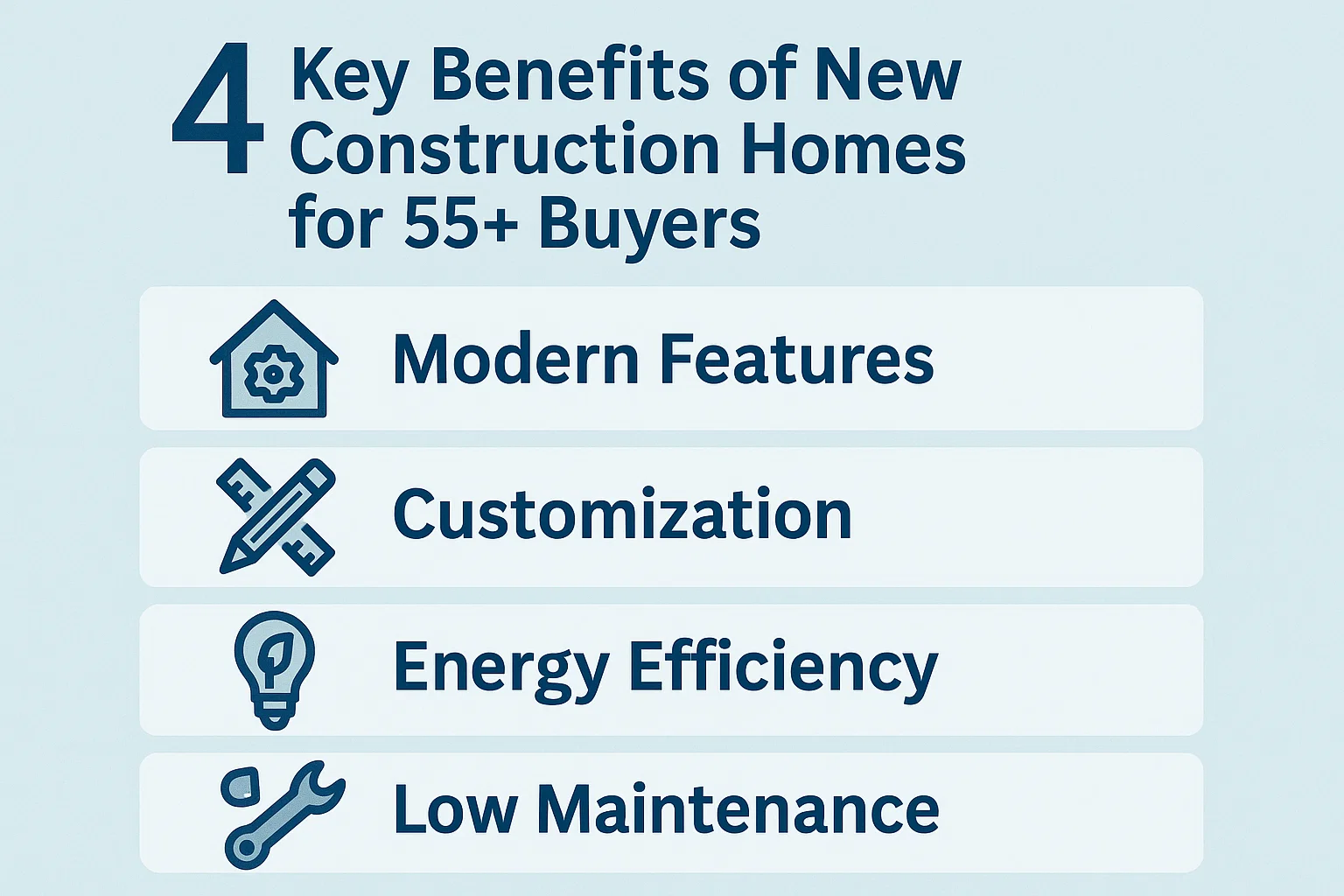 New Home Benefits 55+ infographic