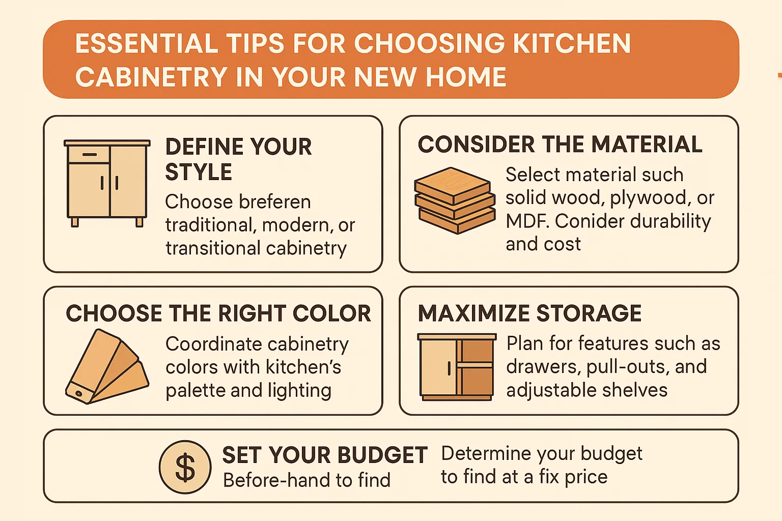 Kitchen Cabinetry Guide infographic