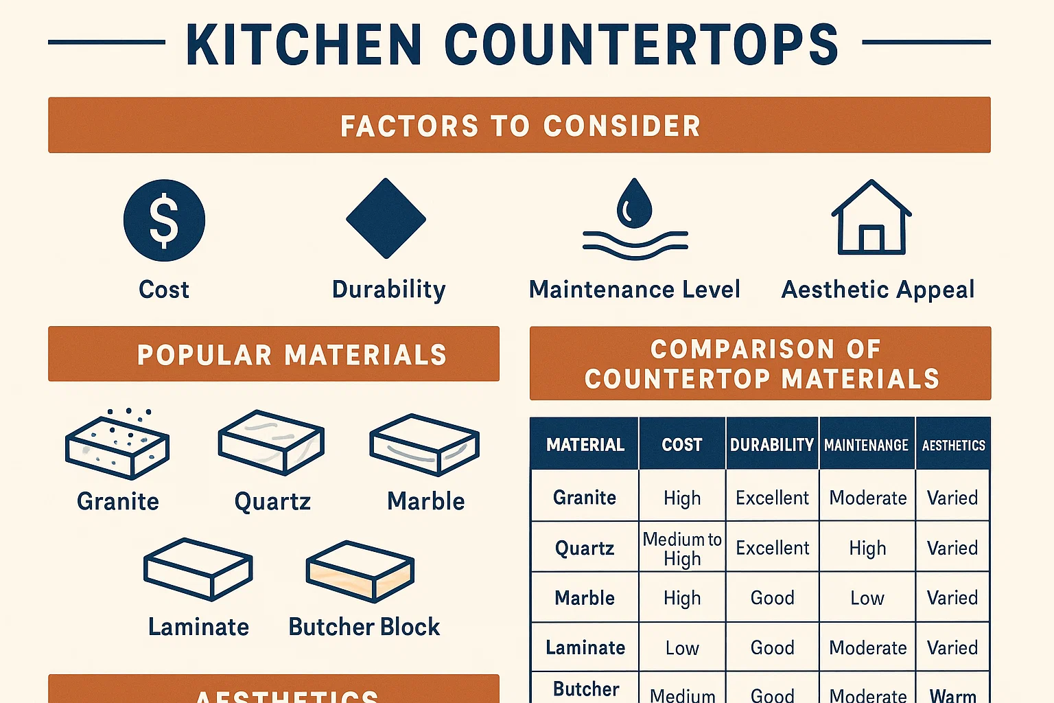 Kitchen Countertop Guide infographic
