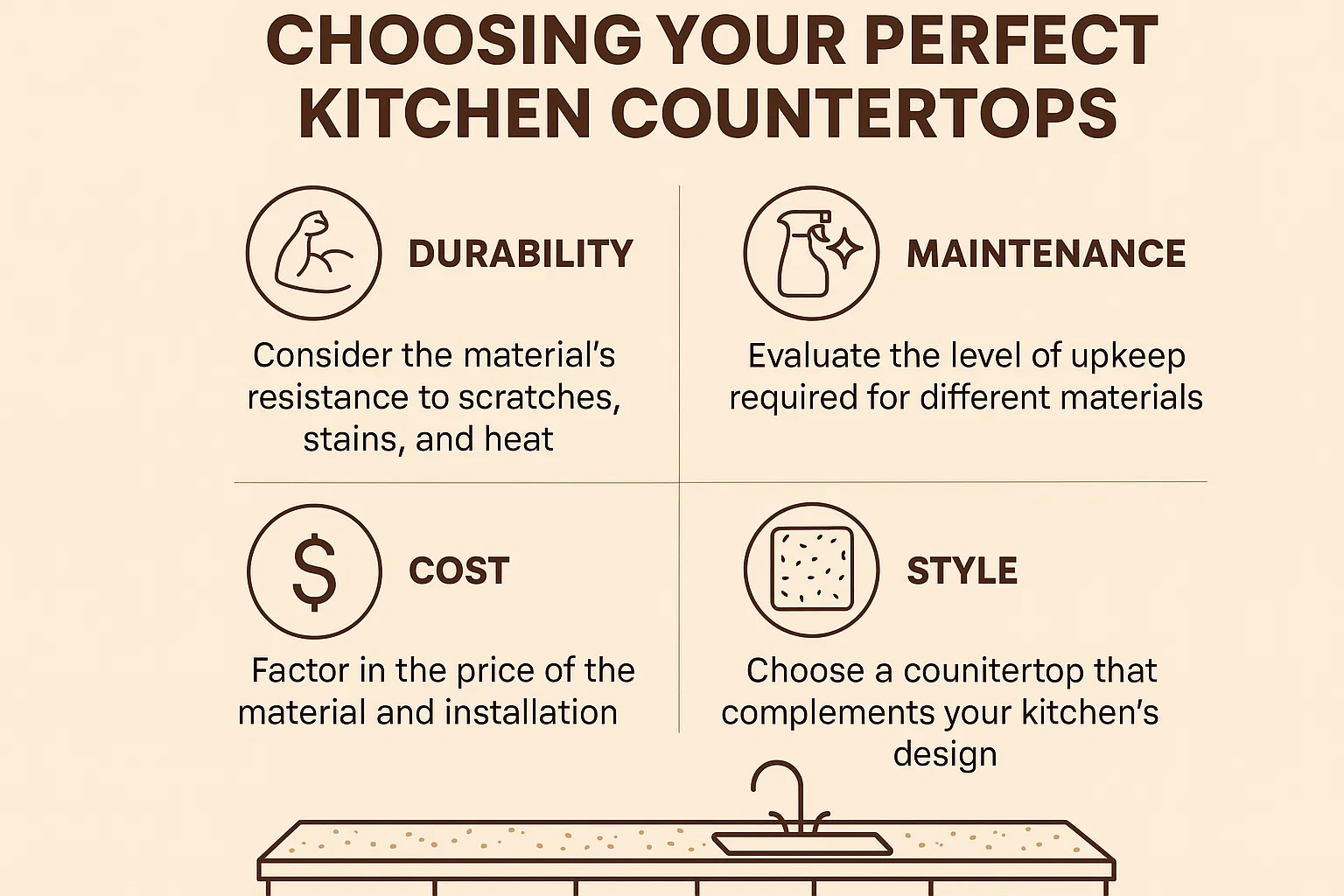 Kitchen Countertop Guide infographic