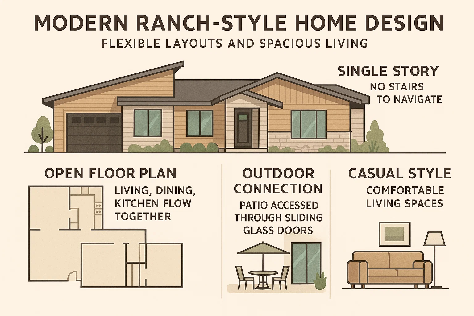 Modern Ranch Home Design infographic