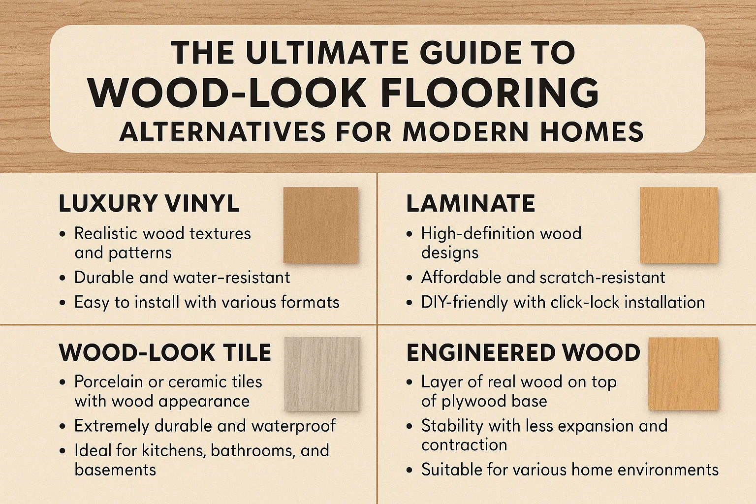 Wood Flooring Alternatives Guide infographic