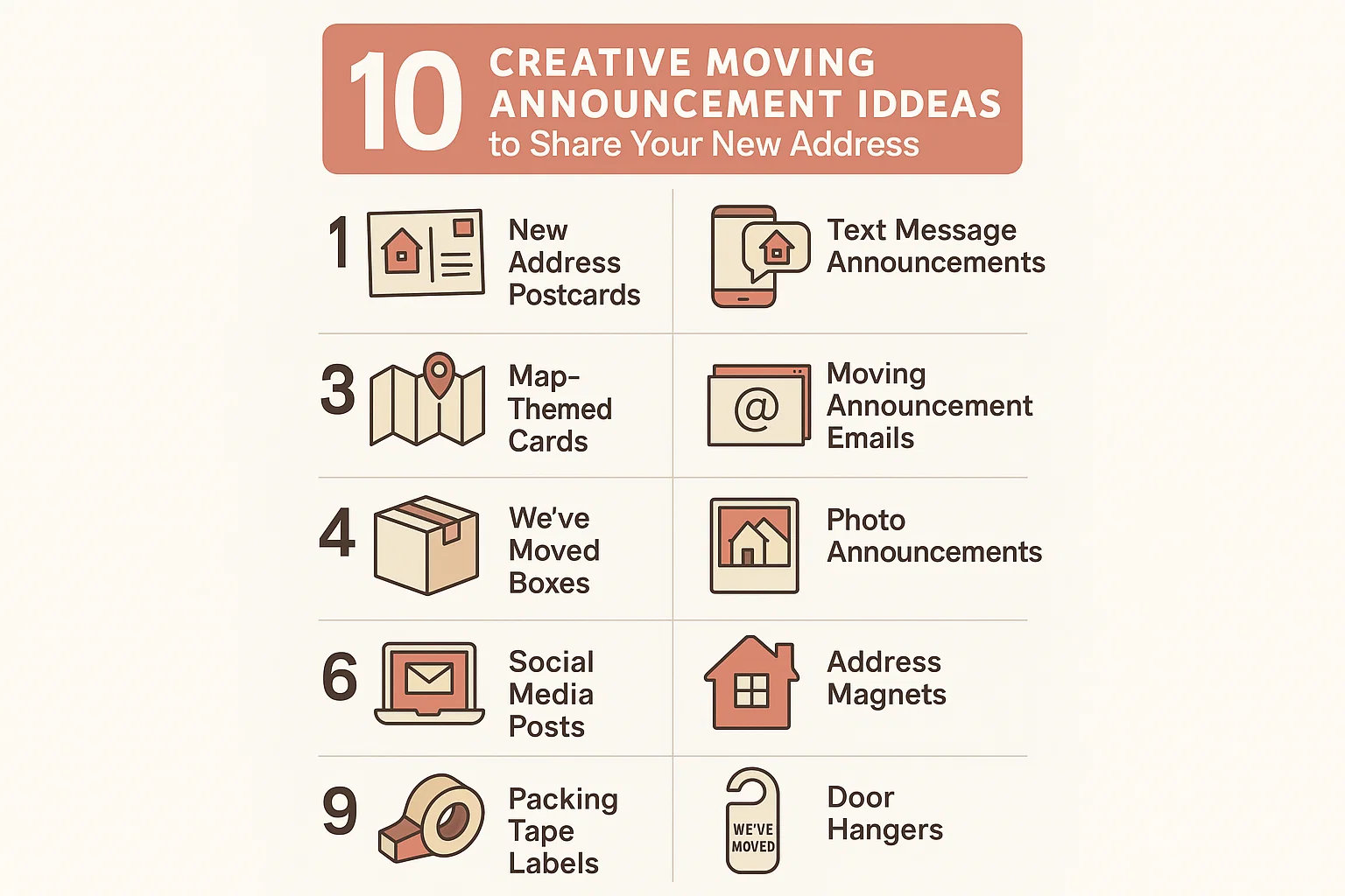 Creative Moving Announcements infographic